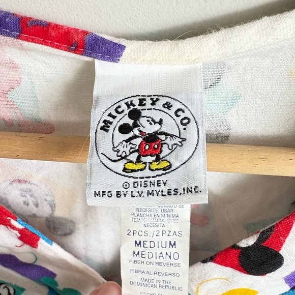 Vintage 90s Mickey and Co. Button Down PJ Top Medium - Picture 6 of 8